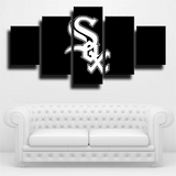 Chicago White Sox MLB Baseball Sports Team Logo 5 Piece Canvas Wall Art Painting Wallpaper Poster Picture Print Photo Decor