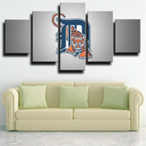 Detroit Tigers MLB Baseball Sports Team Gary Logo 5 Piece Canvas Wall Art Painting Wallpaper Poster Picture Print Photo Decor