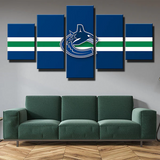 Vancouver Canucks Stripes Logo NHL Hockey Sports 5 Piece Canvas Wall Art Painting Wallpaper Poster Picture Print Photo Decor