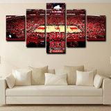 Chicago Bulls Court Stadium NBA Basketball Team 5 Piece Canvas Wall Art Painting Wallpaper Poster Picture Print Photo Decor
