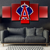 Los Angeles Angels MLB Baseball Sports Team Logo 5 Piece Canvas Wall Art Painting Wallpaper Poster Picture Print Photo Decor