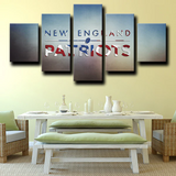 NFL Football Team New England Patriots Text Logo 5 Piece Canvas Wall Art Painting Wallpaper Poster Picture Print Photo Decor