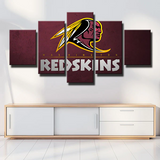 Washington Redskins NFL Football Sports Team Logo 5 Piece Canvas Wall Art Painting Wallpaper Poster Picture Print Photo Decor