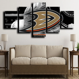 Anaheim Ducks Logo NHL Hockey Sports Team 5 Piece Canvas Wall Art Painting Wallpaper Poster Picture Print Photo Decor