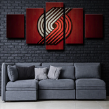 Portland Trail Blazers NBA Basketball Sports Team Logo 5 Piece Canvas Wall Art Painting Wallpaper Poster Picture Print Photo Decor