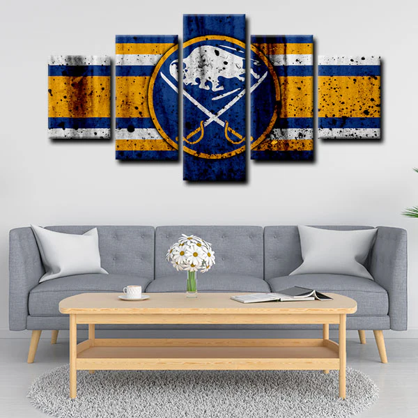 Buffalo Sabres NHL Hockey Sports Team Logo 5 Piece Canvas Wall Art Painting Wallpaper Poster Picture Print Photo Decor