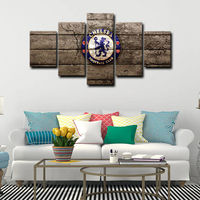Premier League Football Team Chelsea FC Logo 5 Piece Canvas Wall Art Painting Wallpaper Poster Picture Print Photo Decor