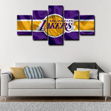 Los Angeles Lakers NBA Basketball Team Zijin Legion Logo 5 Piece Canvas Wall Art Painting Wallpaper Poster Picture Print Photo Decor