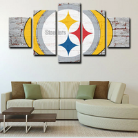 Pittsburgh Steelers NFL American Football Team Logo 5 Piece Canvas Wall Art Painting Wallpaper Poster Picture Print Photo Decor