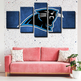 NFL Football Carolina Panthers Team Logo Sports 5 Piece Canvas Wall Art Painting Wallpaper Poster Picture Print Photo Decor