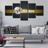 American Football Team Pittsburgh Steelers Logo NFL 5 Piece Canvas Wall Art Painting Wallpaper Poster Picture Print Photo Decor