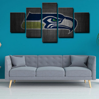 Seattle Seahawks Logo NFL American Football Team 5 Piece Canvas Wall Art Painting Wallpaper Poster Picture Print Photo Decor
