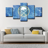 NHL Hockey Sports Ice Scratch Logo Buffalo Sabres 5 Piece Canvas Wall Art Painting Wallpaper Poster Picture Print Photo Decor
