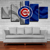 MLB Chicago Cubs Logo Baseball Sports team 5 Piece Canvas Wall Art Painting Wallpaper Poster Picture Print Photo Decor