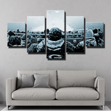 Green Bay Packers NFL Football Audience in Snow 5 Piece Canvas Wall Art Painting Wallpaper Poster Picture Print Photo Decor