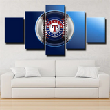 MLB Sports Team Texas Rangers Baseball Badge Logo 5 Piece Canvas Wall Art Painting Wallpaper Poster Picture Print Photo Decor
