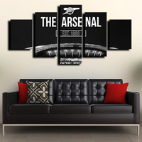 Arsenal FC Premier League Football Team Logo Crest 5 Piece Canvas Wall Art Painting Wallpaper Poster Picture Print Photo Decor