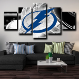 Tampa Bay Lightning NHL Hockey Sports Team Logo 5 Piece Canvas Wall Art Painting Wallpaper Poster Picture Print Photo Decor