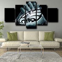 NFL Football Team Philadelphia Eagles Logo Gloves 5 Piece Canvas Wall Art Painting Wallpaper Poster Picture Print Photo Decor