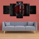 AC Milan Classic Logo Serie A Football Sports Team 5 Piece Canvas Wall Art Painting Wallpaper Poster Picture Print Photo Decor