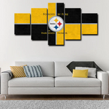 Pittsburgh Steelers Logo NFL American Football Team 5 Piece Canvas Wall Art Painting Wallpaper Poster Picture Print Photo Decor