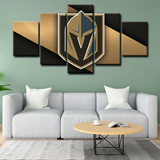 Vegas Golden Knights NHL Hockey Sports Team Logo 5 Piece Canvas Wall Art Painting Wallpaper Poster Picture Print Photo Decor