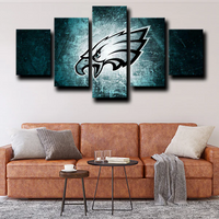 NFL Football Sports Team Philadelphia Eagles Logo 5 Piece Canvas Wall Art Painting Wallpaper Poster Picture Print Photo Decor