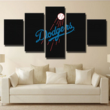 Los Angeles Dodgers MLB Baseball Sports Team Logo 5 Piece Canvas Wall Art Painting Wallpaper Poster Picture Print Photo Decor
