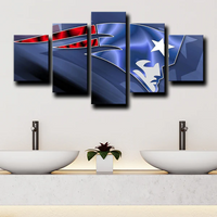 NFL Football Sports Team New England Patriots Logo 5 Piece Canvas Wall Art Painting Wallpaper Poster Picture Print Photo Decor