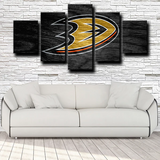 Anaheim Ducks NHL Hockey Sports Team Dark Logo 5 Piece Canvas Wall Art Painting Wallpaper Poster Picture Print Photo Decor