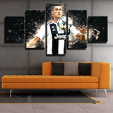 Cristiano Ronaldo Football Legend Juventus FC Team 5 Piece Canvas Wall Art Painting Wallpaper Poster Picture Print Photo Decor