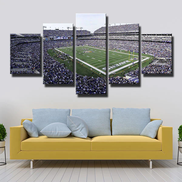 Baltimore Ravens NFL Football M&T Bank Stadium 5 Piece Canvas Wall Art Painting Wallpaper Poster Picture Print Photo Decor