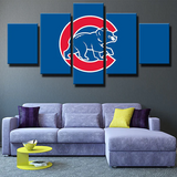 Chicago Cubs MLB Baseball Sports team Blue Bears 5 Piece Canvas Wall Art Painting Wallpaper Poster Picture Print Photo Decor