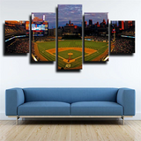 Detroit Tigers MLB Baseball Sports Stadium Night View 5 Piece Canvas Wall Art Painting Wallpaper Poster Picture Print Photo Decor