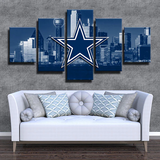Dallas Cowboys NFL Football Sports Team Logo City 5 Piece Canvas Wall Art Painting Wallpaper Poster Picture Print Photo Decor