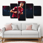 Robert Lewandowski Bayern Munich Striker Legend 5 Piece Canvas Wall Art Painting Wallpaper Poster Picture Print Photo Decor