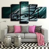 NFL Football Team Philadelphia Eagles Logo Crest 5 Piece Canvas Wall Art Painting Wallpaper Poster Picture Print Photo Decor