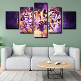 Kobe Bryant Los Angeles Lakers Shooting Basketball 5 Piece Canvas Wall Art Painting Wallpaper Poster Picture Print Photo Decor