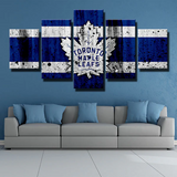 Toronto Maple Leafs NHL Hockey Dirty Stripes Logo 5 Piece Canvas Wall Art Painting Wallpaper Poster Picture Print Photo Decor