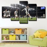 Serie A Team Juventus Players Celebrating Victory 5 Piece Canvas Wall Art Painting Wallpaper Poster Picture Print Photo Decor