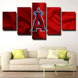 MLB Baseball Sports Los Angeles Angels Team Logo 5 Piece Canvas Wall Art Painting Wallpaper Poster Picture Print Photo Decor