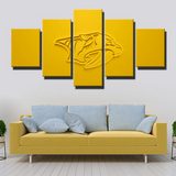 Nashville Predators NHL Hockey Team 3D Yellow Logo 5 Piece Canvas Wall Art Painting Wallpaper Poster Picture Print Photo Decor