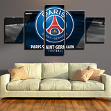 Paris Saint-Germain PSG Football Club Team Logo 5 Piece Canvas Wall Art Painting Wallpaper Poster Picture Print Photo Decor
