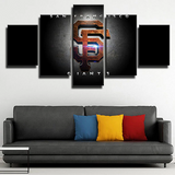 San Francisco Giants MLB Baseball Sports Team Logo 5 Piece Canvas Wall Art Painting Wallpaper Poster Picture Print Photo Decor
