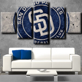 MLB San Diego Padres Baseball Sports Team Logo 5 Piece Canvas Wall Art Painting Wallpaper Poster Picture Print Photo Decor