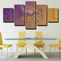 Minnesota Vikings NFL Football Sports Team Logo 5 Piece Canvas Wall Art Painting Wallpaper Poster Picture Print Photo Decor