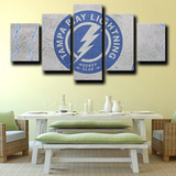 Tampa Bay Lightning Logo NHL Hockey Sports Team 5 Piece Canvas Wall Art Painting Wallpaper Poster Picture Print Photo Decor