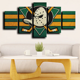 Anaheim Ducks NHL Hockey Sports Team Stripe Logo 5 Piece Canvas Wall Art Painting Wallpaper Poster Picture Print Photo Decor