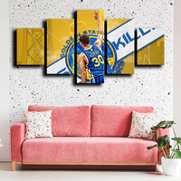 NBA Basketball Stephen Curry Golden State Warriors 5 Piece Canvas Wall Art Painting Wallpaper Poster Picture Print Photo Decor