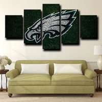 NFL Football Team Philadelphia Eagles Logo 5 Piece Canvas Wall Art Painting Wallpaper Poster Picture Print Photo Decor